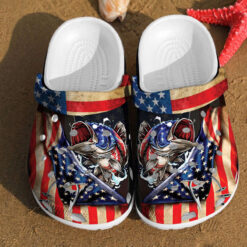 Fishing America Flag Independence Us Day Rubber Crocs Clog Shoes Comfy Footwear