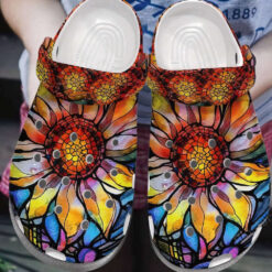 Colorful Flower Rubber Crocs Clog Shoes Comfy Footwear