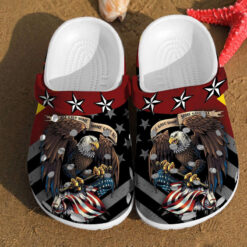 Eagle America Flag Veteran Rubber Crocs Clog Shoes Comfy Footwear