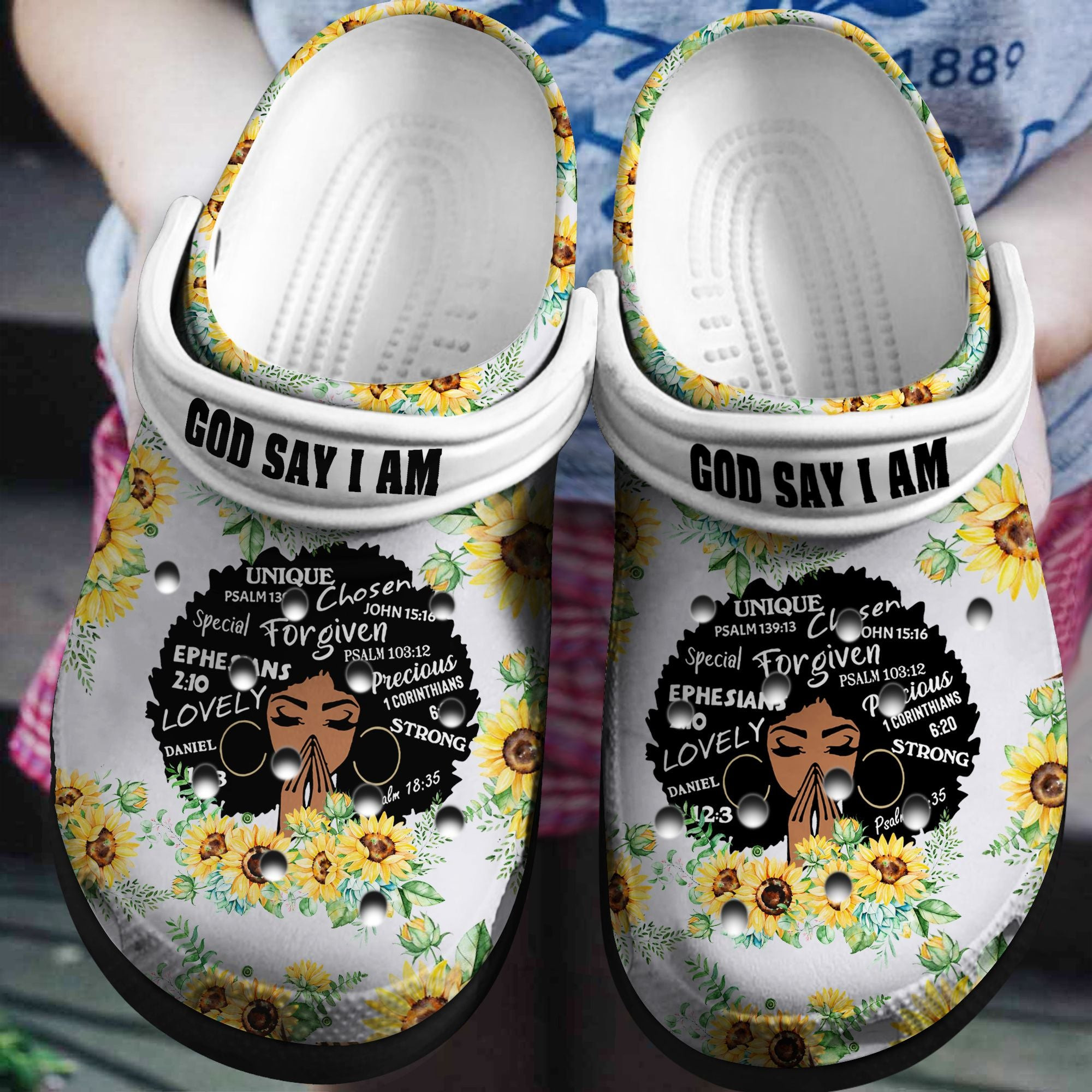 Lovely Black Girl Sunflower Shoes - God Say I Am Custom Shoes Birthday Gift For Women Girl Mother Daughter Sister Friend