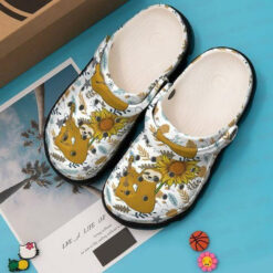 Sloth Camper Sunflower Personalized Gift For Lover Rubber Crocs Clog Shoes Comfy Footwear