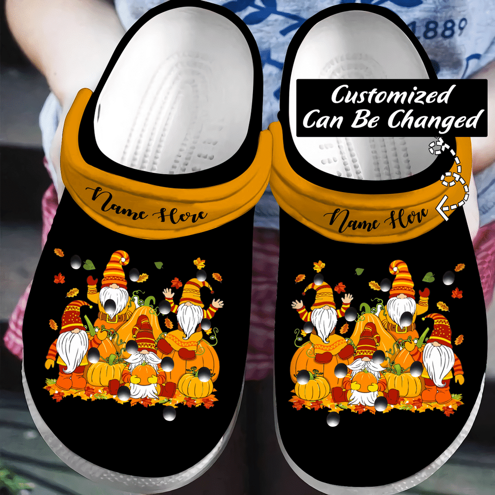 Personalized Fall Crocs - Cute Pumpkin Gnomes Fall Autumn For Men And Women