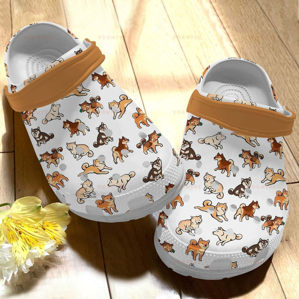 Cute Shiba Inu Gift For Lover Rubber Crocs Clog Shoes Comfy Footwear