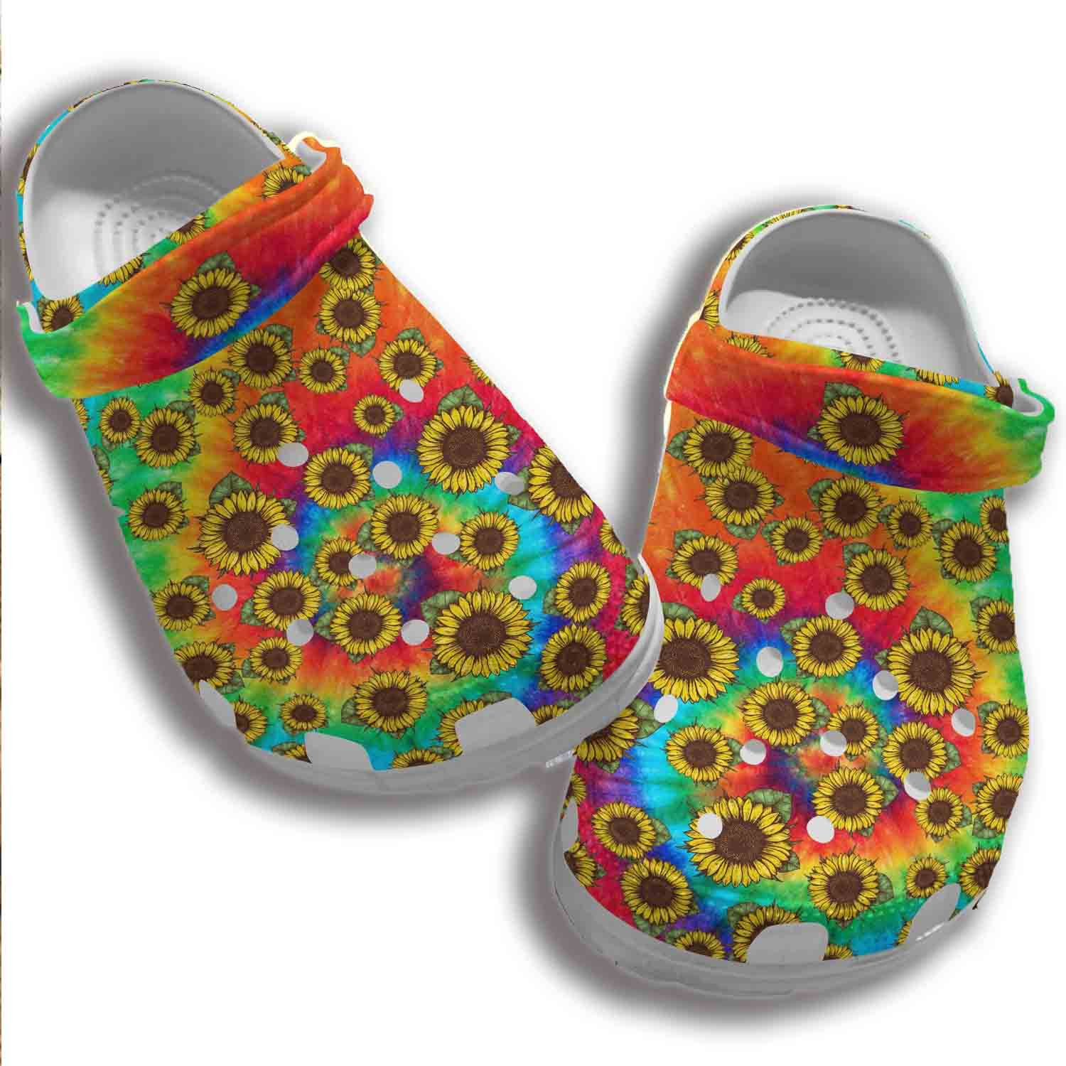 Sunflower Colorful Croc Shoes Women -Be Yourself Shoes Crocbland Clog Birthday Gifts For Daughter Niece