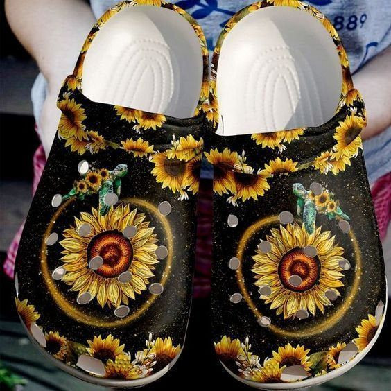 Nice Sea Turtle Sunflower Turtles Rubber Crocs Clog Shoes Comfy Footwear