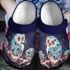 I Love Couple Owl Dark Night Gift For Lover Rubber Crocs Clog Shoes Comfy Footwear