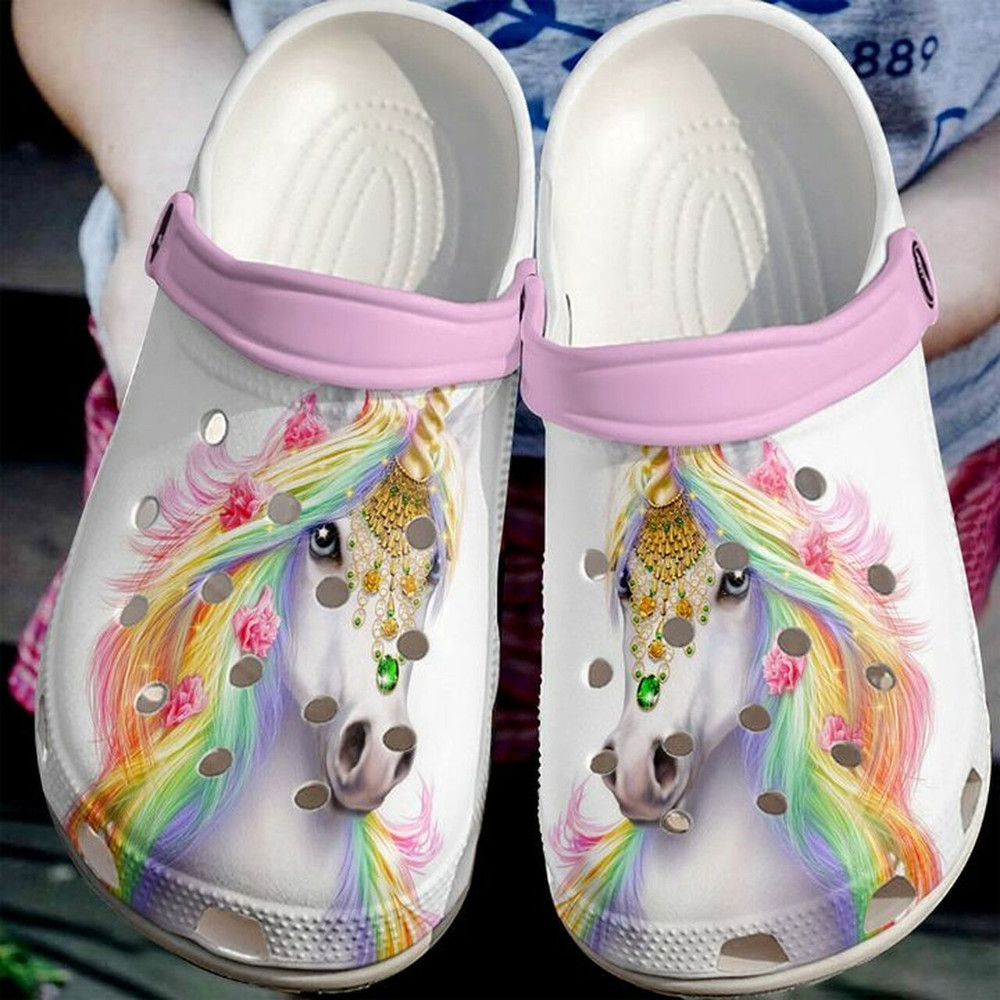 Unicorn Colorful 102 Gift For Lover Rubber Crocs Clog Shoes Comfy Footwear
