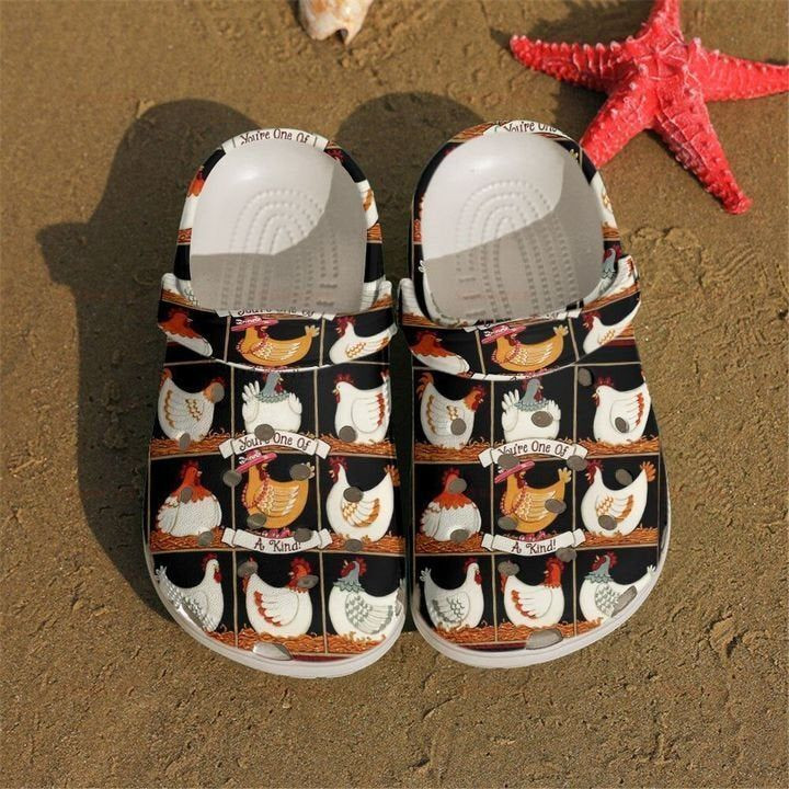 Funny Chickens Pattern Gift For Lover Rubber Crocs Clog Shoes Comfy Footwear