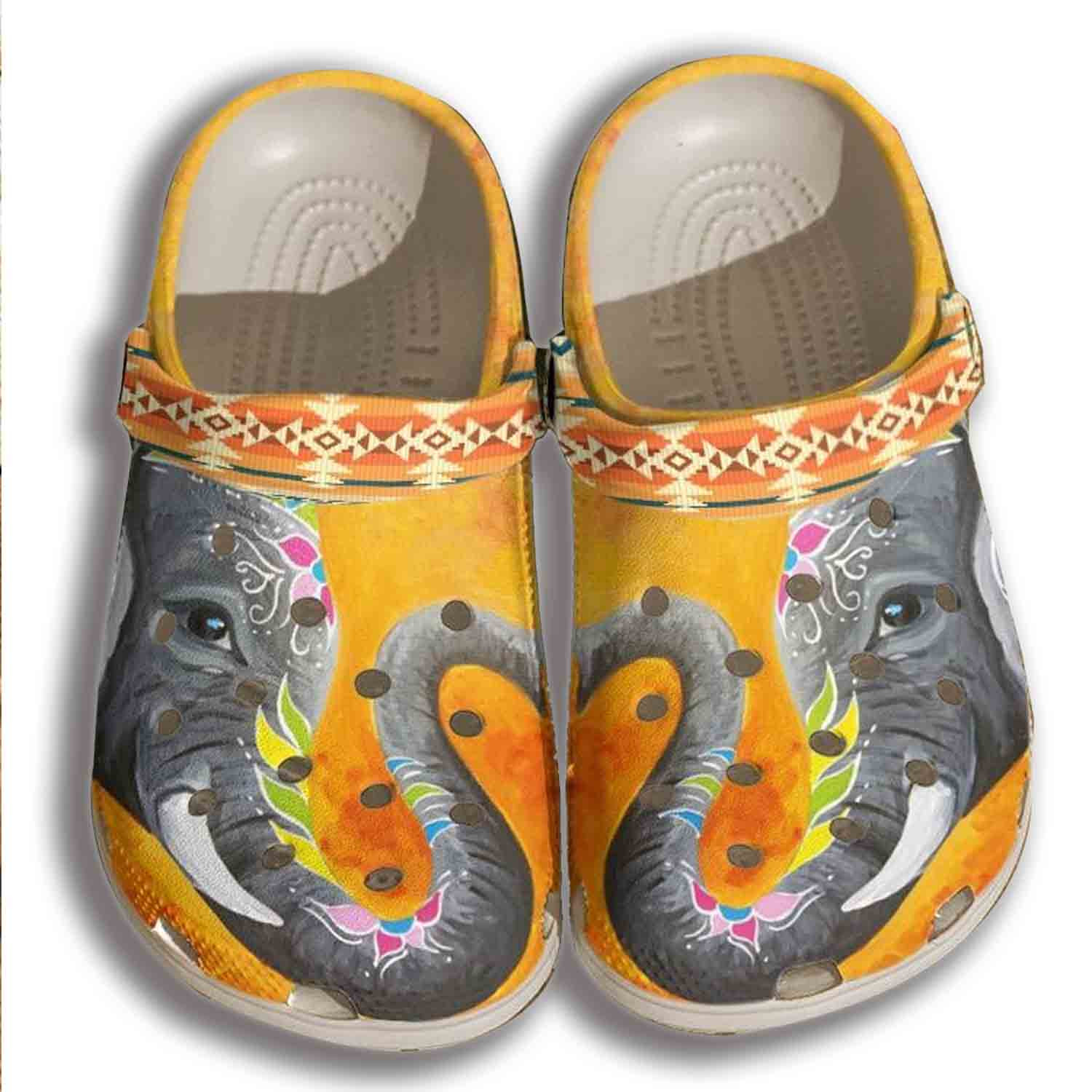 Elephant Artist Croc Shoes Women - Hippie Shoes Crocbland Clog Birthday Gifts For Niece Daughter