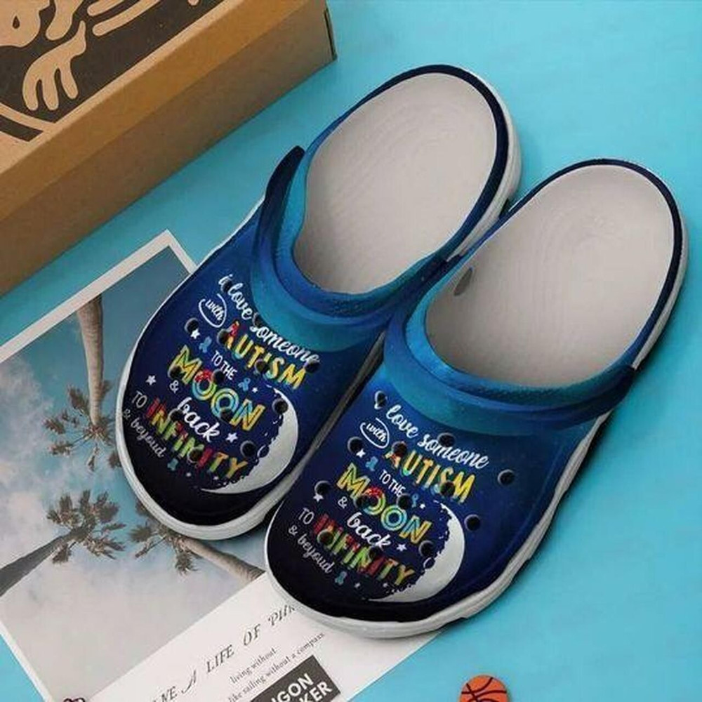 Autism To The Moon Back 202 Gift For Lover Rubber Crocs Clog Shoes Comfy Footwear