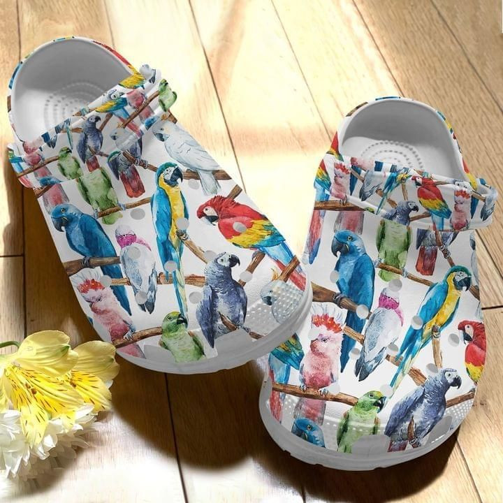 Parrot Cute Colorful Gift For Lover Rubber Crocs Clog Shoes Comfy Footwear