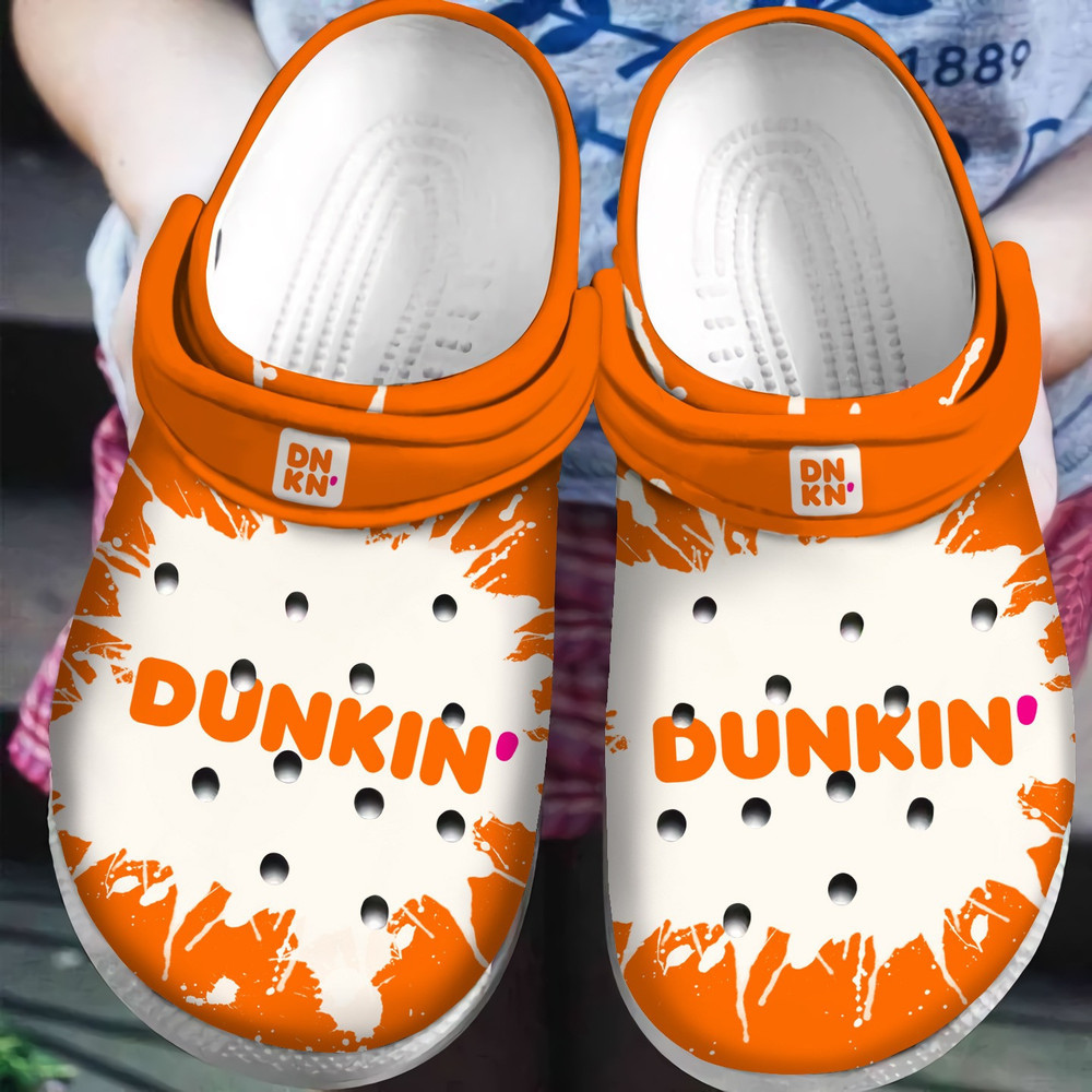 Dunkin Donuts Coffee Drink Gift Art Rubber Crocs Clog Shoes Comfy Footwear