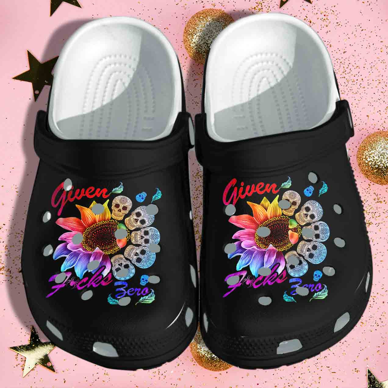 Skull Tattoo Sunflower Hippie Shoes Gift Tattoo Women - Given Rainbow Sunflower Be Kind Clog Custom Shoes