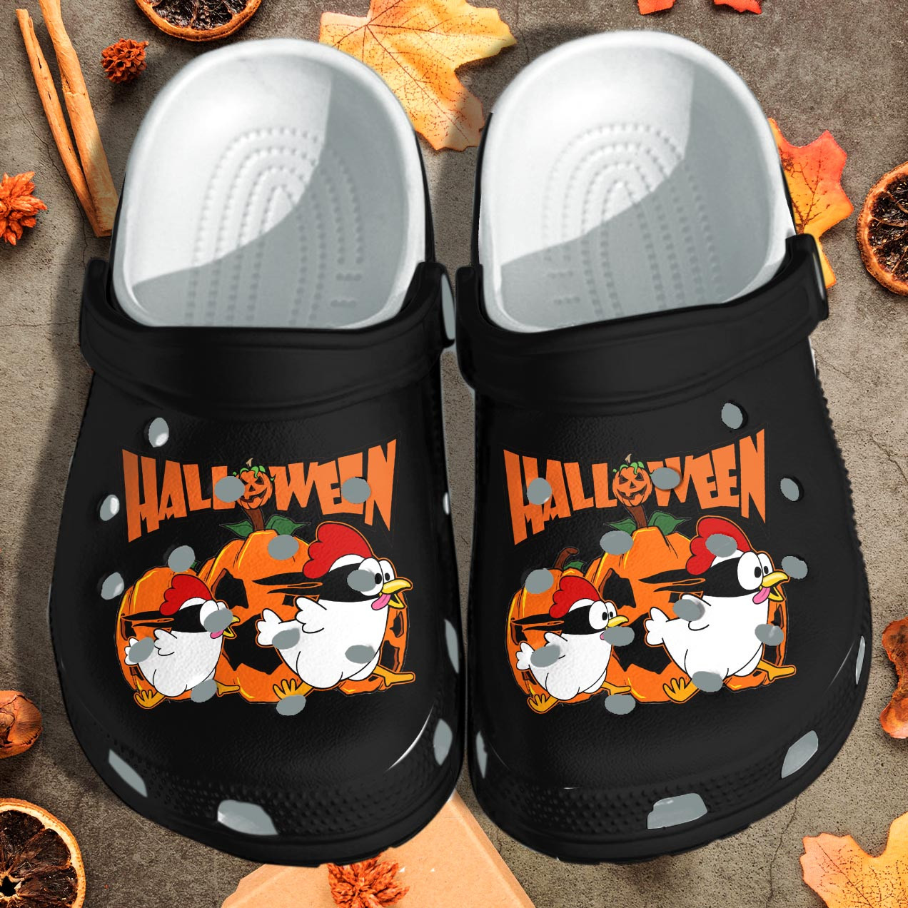 Happy Little Chickens Custom Shoes - Halloween Pumpkin Outdoor Shoe Birthday Gift For Son Daughter