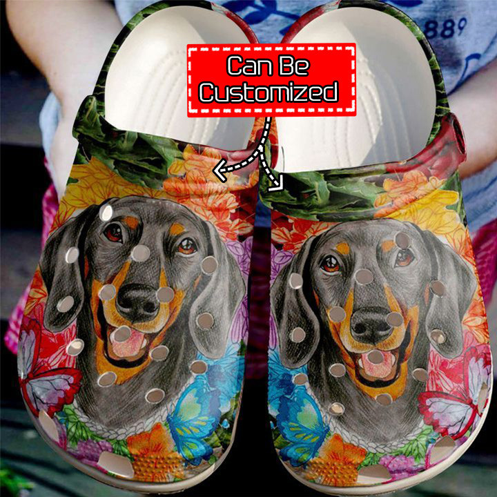 Dog Crocs - Dachshund Butterfly Colorful Clog Shoes For Men And Women