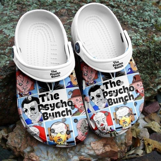 Halloween The Psycho Bunch A124 Rubber Crocs Clog Shoes Comfy Footwear