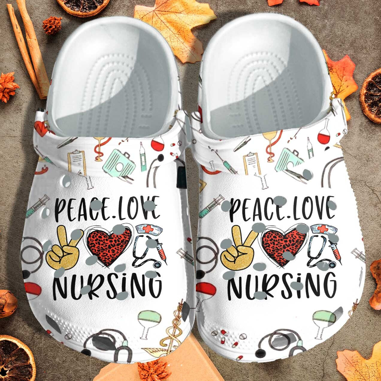 Peace Love Nursing Custom Shoes Indoor - Nurse Beach Shoes Gifts For Mothers Day Women