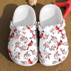 Cardinal Birds Pattern Rubber Crocs Clog Shoes Comfy Footwear