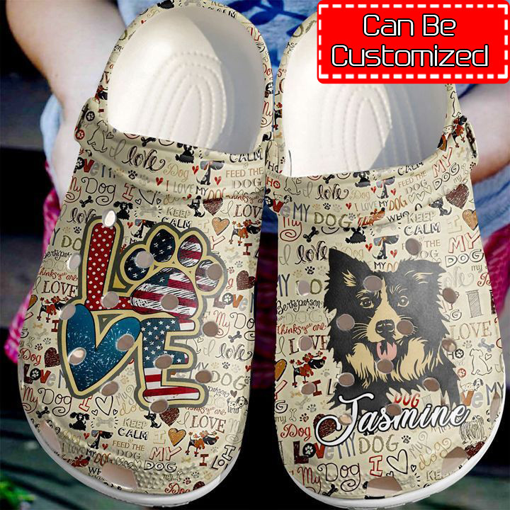 Dog Crocs - Border Collie Personalized Love Vintage Crocs Clog Shoes For Men And Women