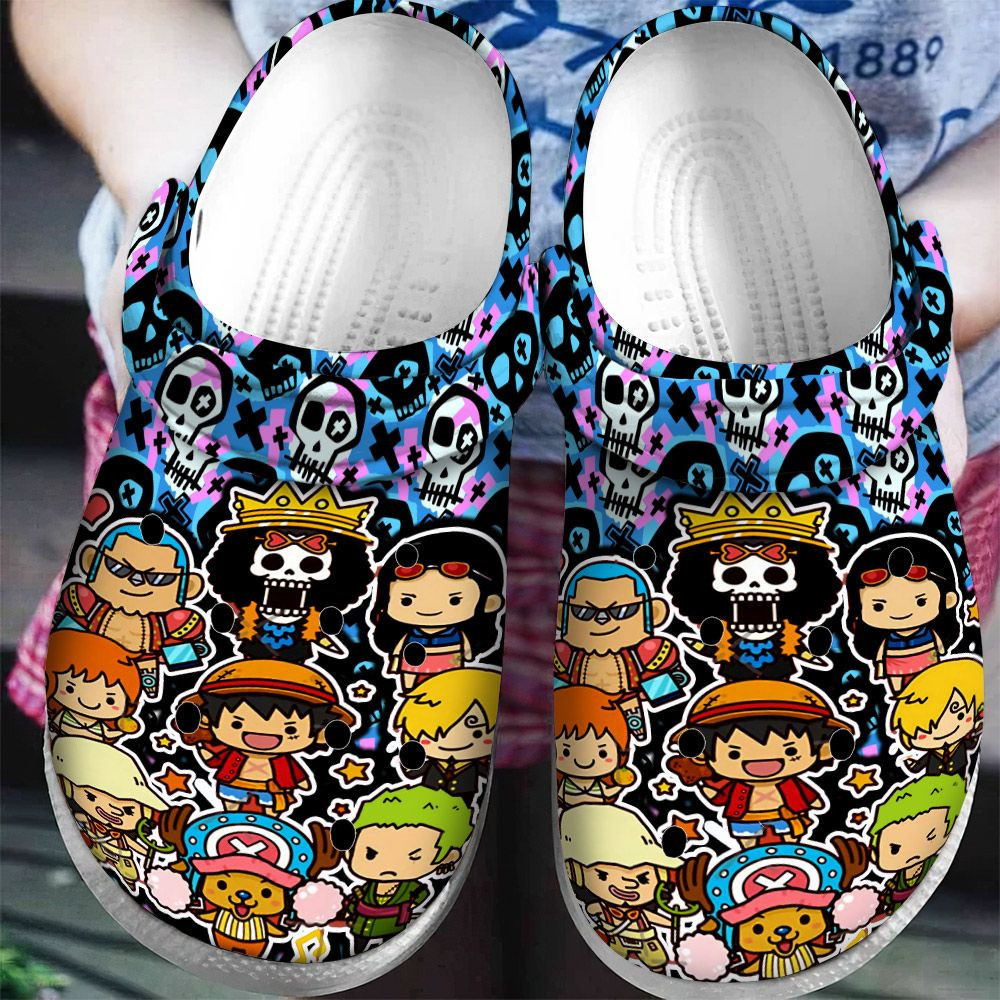 One Pice Chibi Rubber Crocs Clog Shoes Comfy Footwear