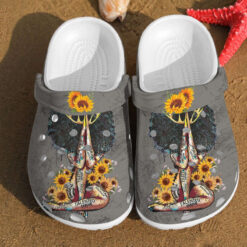 Sunflower Crowned Girl Yoga Gift For Fan Classic Water Rubber Crocs Clog Shoes Comfy Footwear