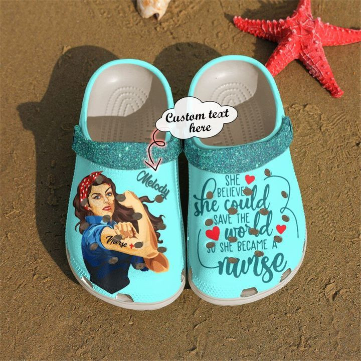 Nurse Crocs - Nurse Personalized She Believed Could Crocs Clog Shoes For Men And Women