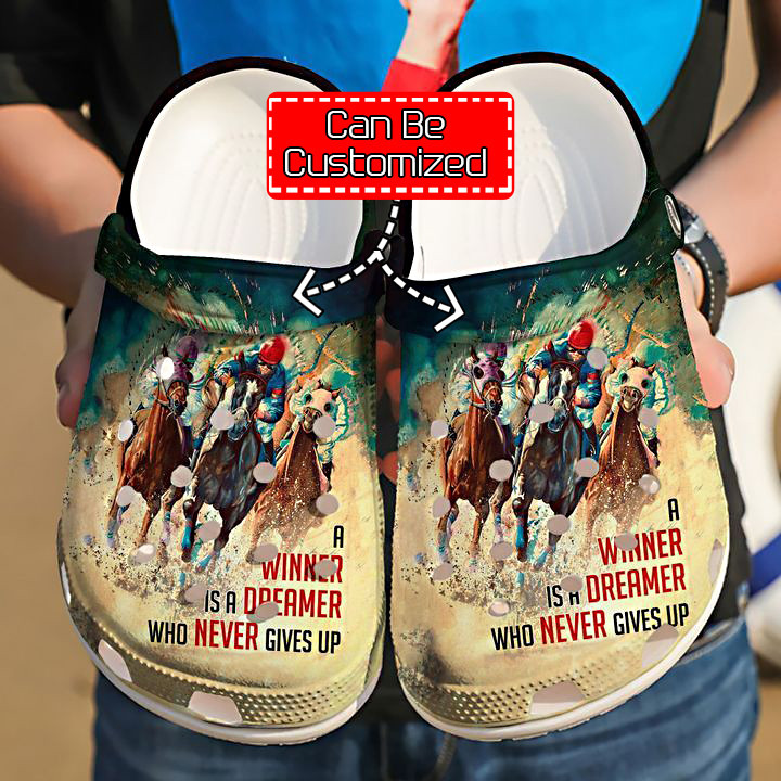 Racing Crocs - Barrel Racing Never Give Up Clog Shoes For Men And Women