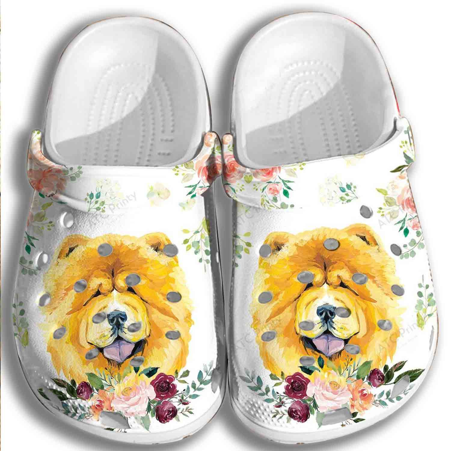 Yellow Dog Croc Shoes For Men Women - Flower Animal Shoes Crocbland Clog Gifts For Son Daughter