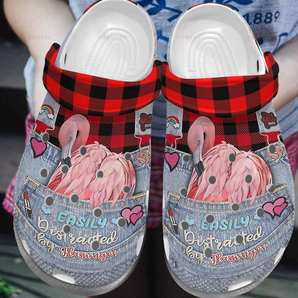 Flamingo In Pocket 6 Gift For Lover Rubber Crocs Clog Shoes Comfy Footwear