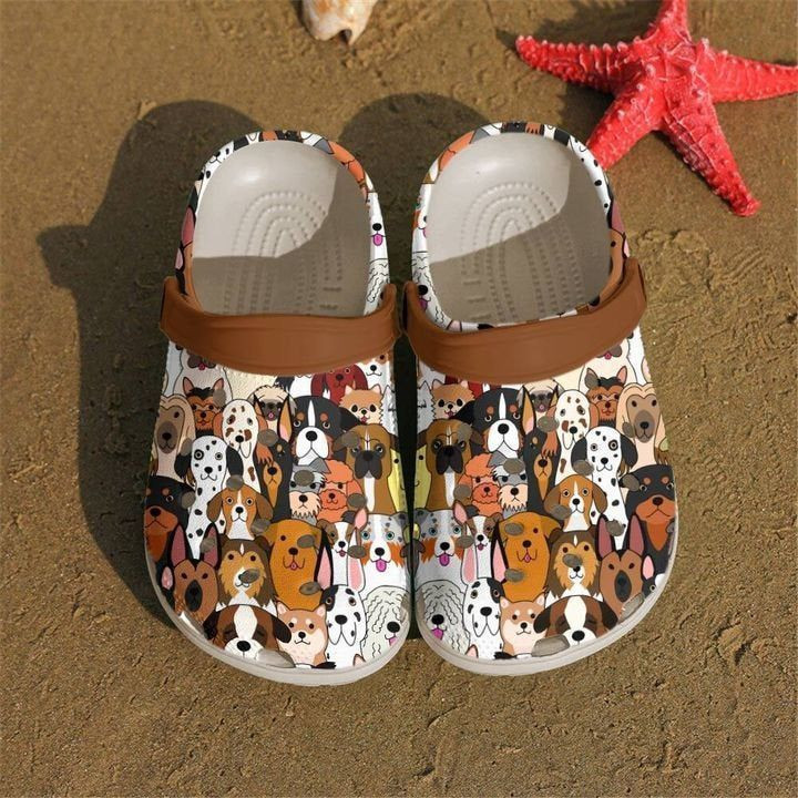 Funny Dog Doodles Rubber Crocs Clog Shoes Comfy Footwear