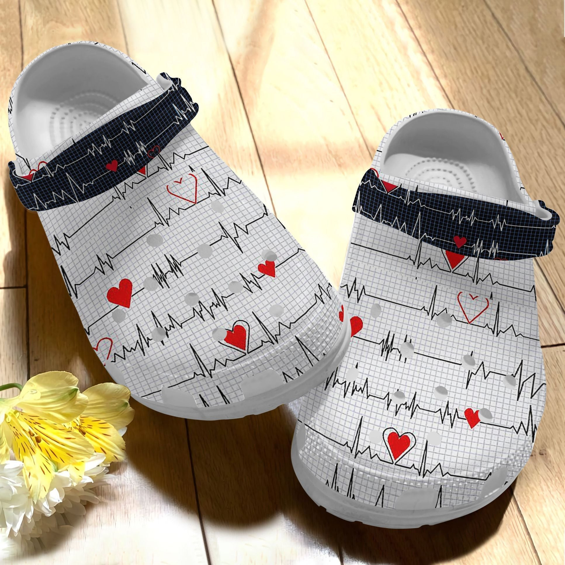 Art Design Health Medical Heartbeat For Nurse Shoes - Lovely Custom Shoe Birthday Gift For Women Men