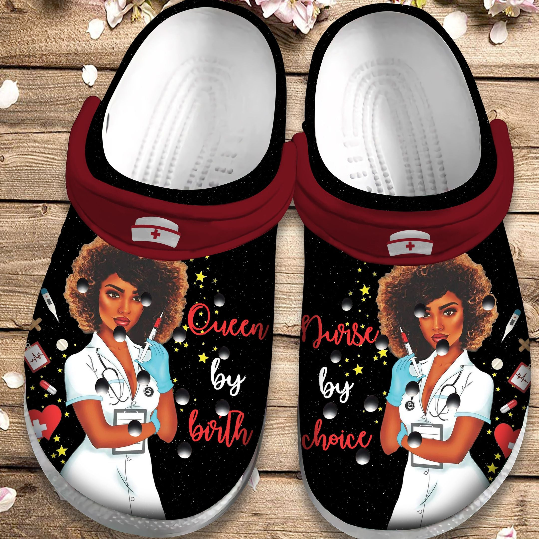 Queen By Birth Custom Shoes - Nurse By Choice Outdoor Shoes Birthday Gift For Women Girl Friend