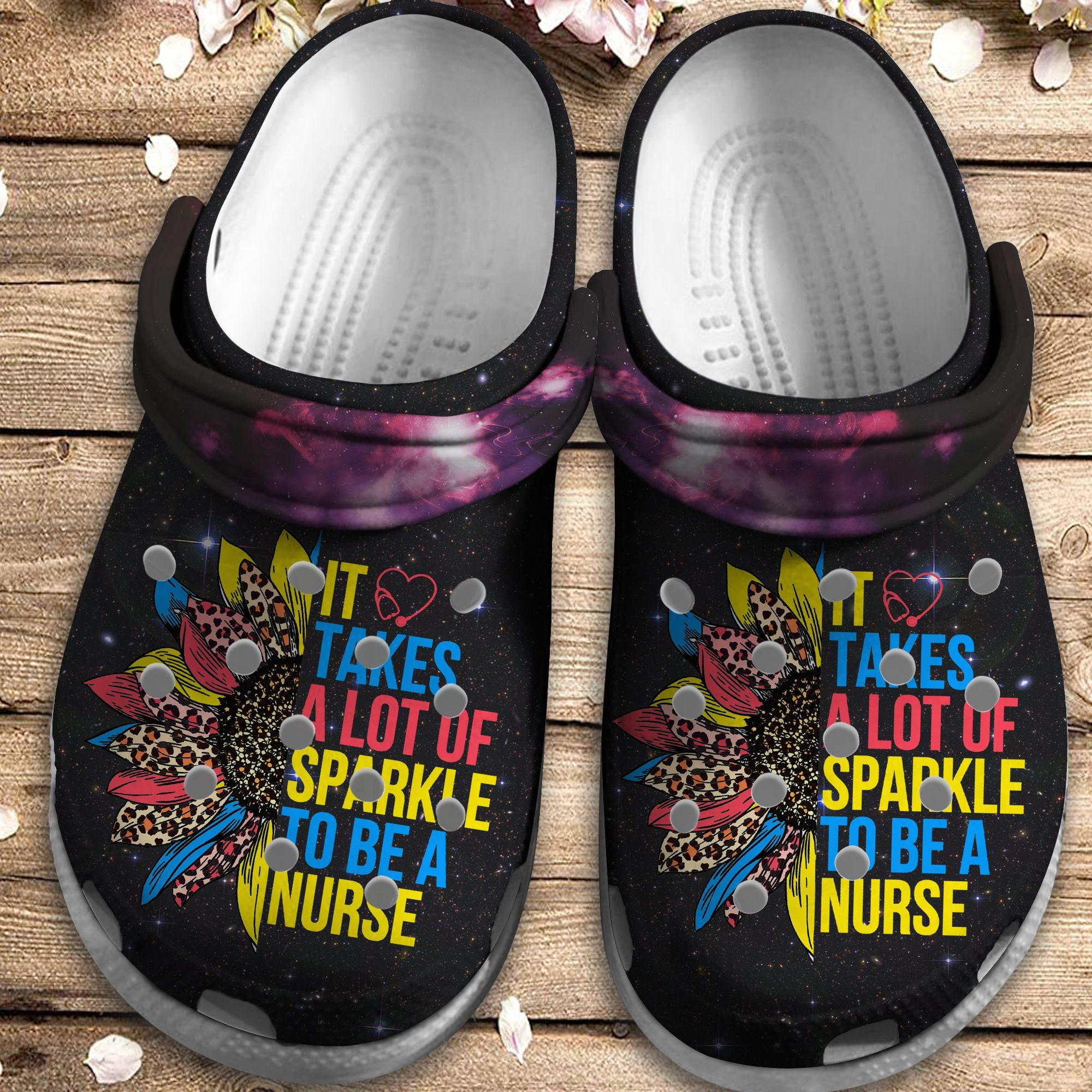 It Takes A Lot Of Sparkle To Be A Nurse Shoes - Sunflower Custom Shoes Birthday Gift For Men Women