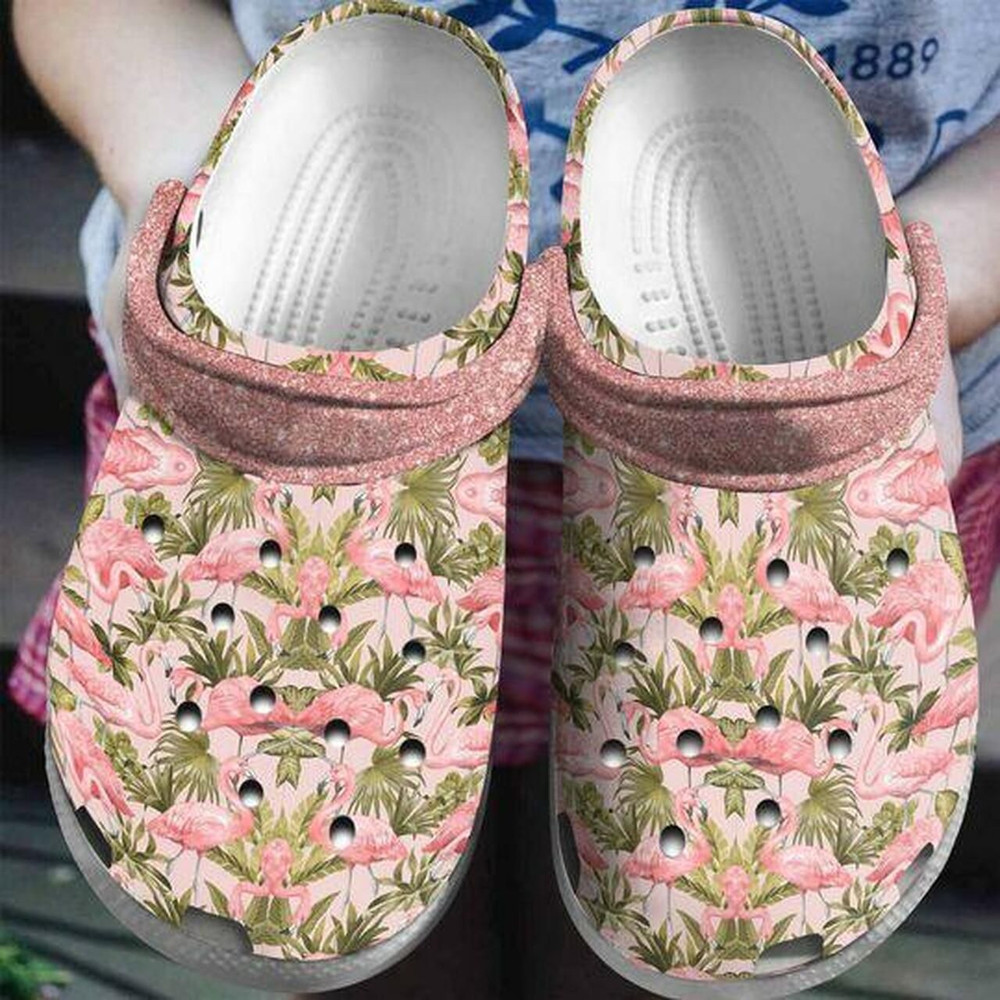 Flamingo Tropical Personalized 202 Gift For Lover Rubber Crocs Clog Shoes