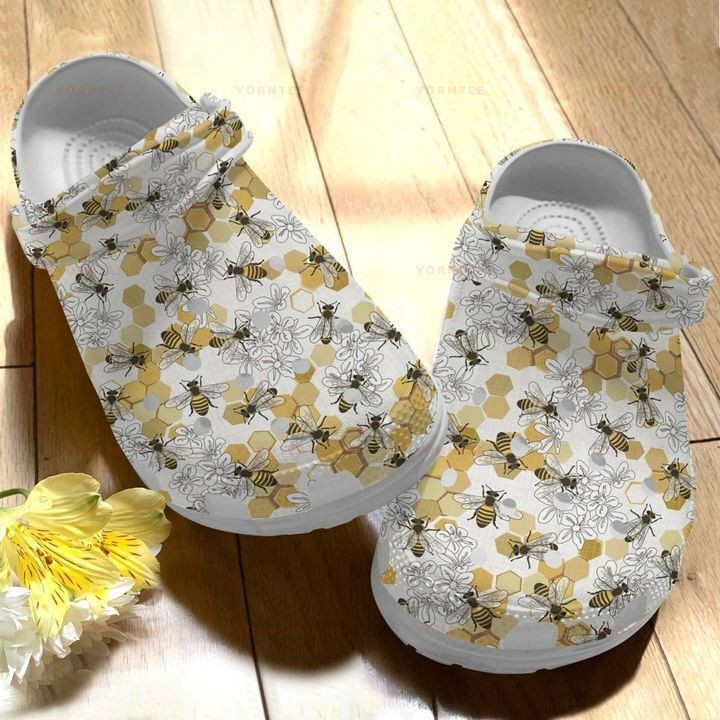 Honey Bee Lovers Gift For Lover Rubber Crocs Clog Shoes