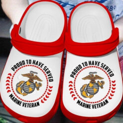 Proud To Have Served Marine Veteran Gift For Lover Rubber Crocs Clog Shoes