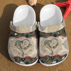 Nurse Mandala Heart Vintage Rubber Crocs Clog Shoes