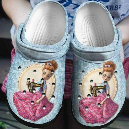 Sewing Lady Gift For Fan Classic Water Rubber Crocs Clog Shoes