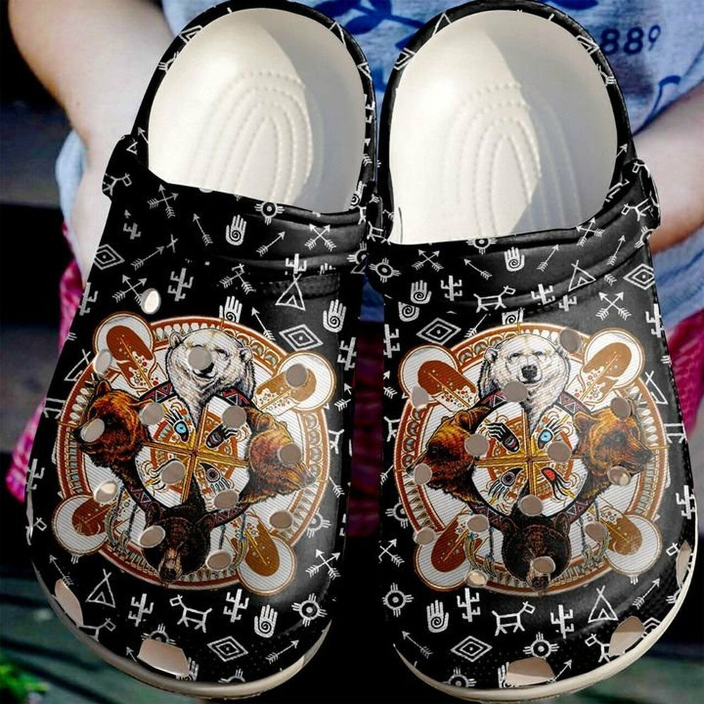 Hippie Bear Dreamcatche 102 Gift For Lover Rubber Crocs Clog Shoes