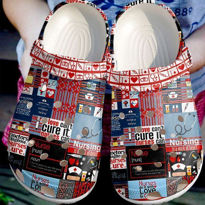 Nurse Pattern Rubber Crocs Clog Shoes