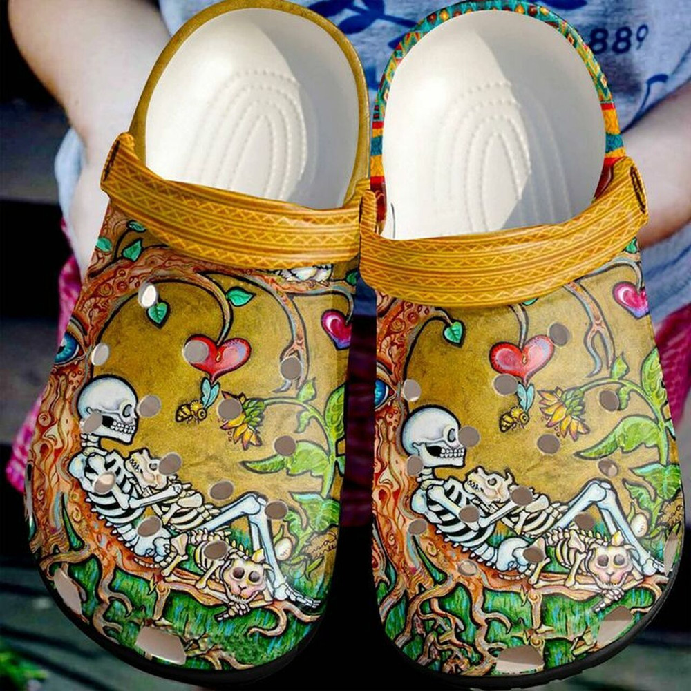 Skull Till Death Do Us Part Gift For Lover Rubber Crocs Clog Shoes