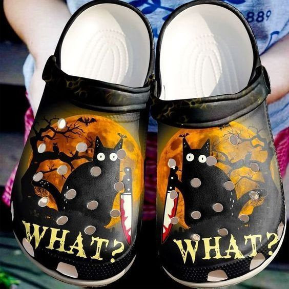 What Black Cat Rubber Crocs Clog Shoes