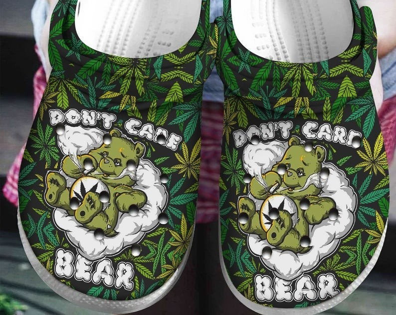 Dont Care Bear Weed Cannabis For Men And Women Gift For Fan Classic Water Rubber Crocs Clog Shoes