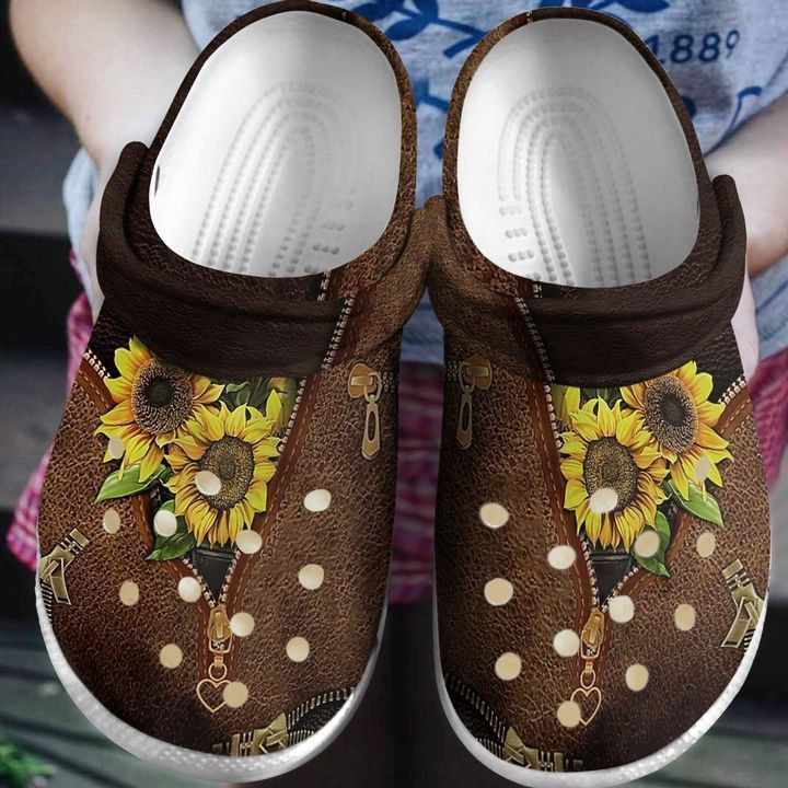 Hippie Sunflower Lover Rubber Crocs Clog Shoes