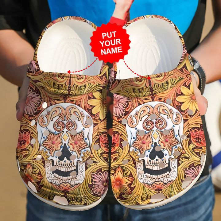 Skull Crocs - Skulls Floral Clog Shoes For Men And Women