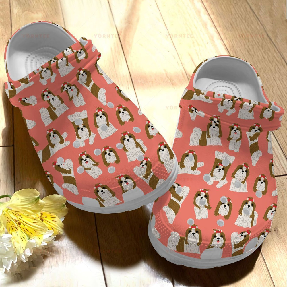 Cute Shih Tzu Cute Dog 2 Gift For Lover Rubber Crocs Clog Shoes
