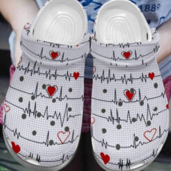 Free Heartbeat Shoes For Nurse Doctor - Red Heart Clogs Crocs