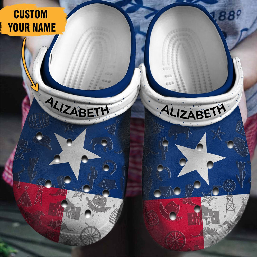 Texas Flag Gift For Fan Classic Water Rubber Crocs Clog Shoes