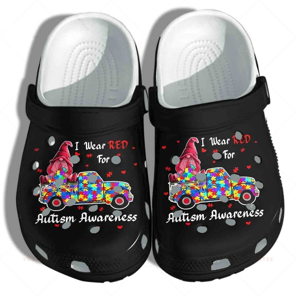 Puzzle Car Gonime Autism Awareness Gnomie Wear Red Gift For Lover Rubber Crocs Clog Shoes