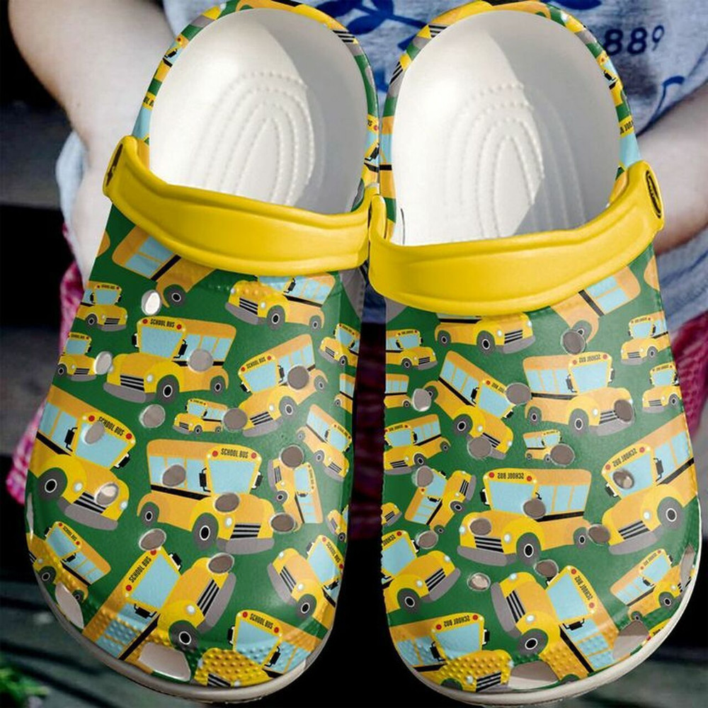 School Bus Driver Yellow Pattern 102 Gift For Lover Rubber Crocs Clog Shoes